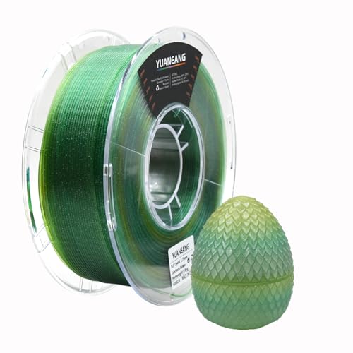 YUANEANG Crystal Rainbow PLA 3D Printer Filament, 1 kg Spool (2.2 lbs) 1.75 mm PLA 3D Printing Material with Fast Colour