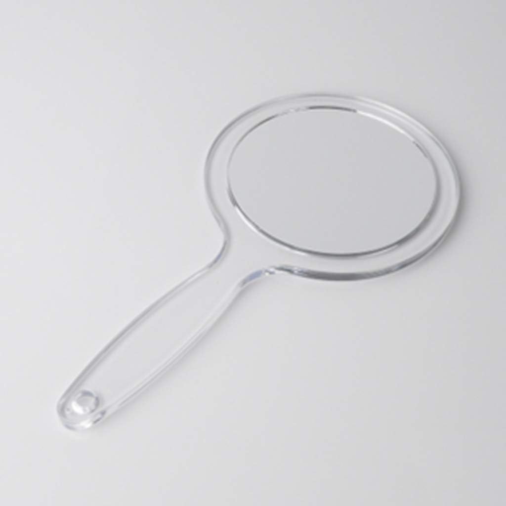 6 Inch Handle Mirror Hand-held Large Silver Mirror Makeup Mirror Double-Sided Magnification Ladies Small Square Mirror Hand-held Mirror with Mirror Small Mirror,Clear