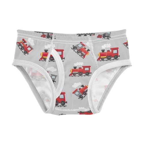 ODAWA Cute Red Grey Trains Cotton Underwear, Boys Underwear 2T