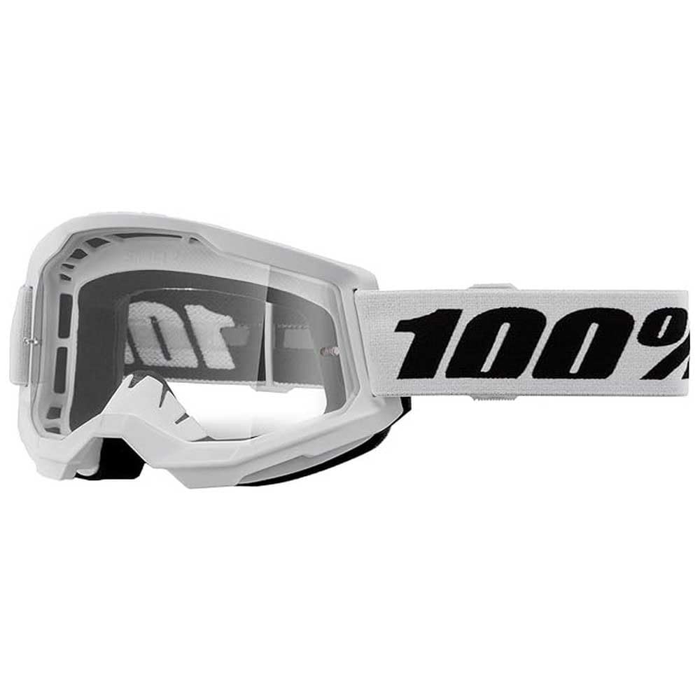 100% Strata 2 Goggles | Mirrored & Clear Lens Options | MTB/MX Goggles – Anti-Fog, Sweat-Absorbing Foam, Silicone Strap | Adult Off-Road Riding Eyewear Protection