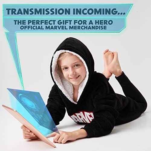 Marvel Oversized Blanket Hoodie Kids Avengers Captain America Iron Man Thor Hulk