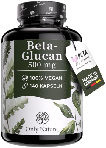 (-16%) Beta Glucan 500mg - 140 Kapseln - Cholesterin senken - in Deutschland produziert & Laborgeprüft - Vegan - Beta Glucan hochdosiert - Betaglucan