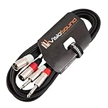 VisioSound 2 x Male XLR to 2 x 6.35mm 1/4" Mono Jack Twin Lead/Audio Signal Patch Cable 5m