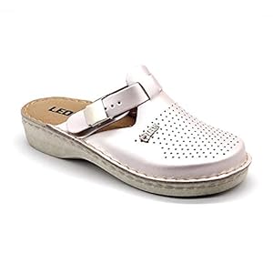 LEON V260 Lederen Klompen Muiltjes Pantoffels Schoenen, Dames
