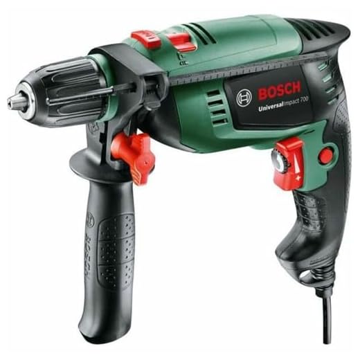 Bosch UniversalImpact 700 - Taladro Percutor (700 W, Empuñadura adicional, Tope de profundidad, Maletín)