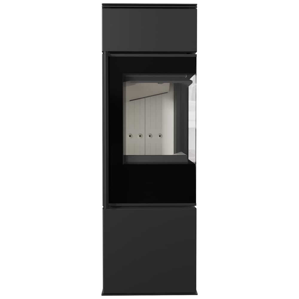 KRATKI Stufa a legna in acciaio REN 7,3 kW Ø150 destro A ECODESIGN 2 15a B | Acciaio nero, efficienza 80,2%, classe A. Ecodesign, BImSchV 2, Flamme Verte 7, Kratki PRO; per recupero calore.; S destra