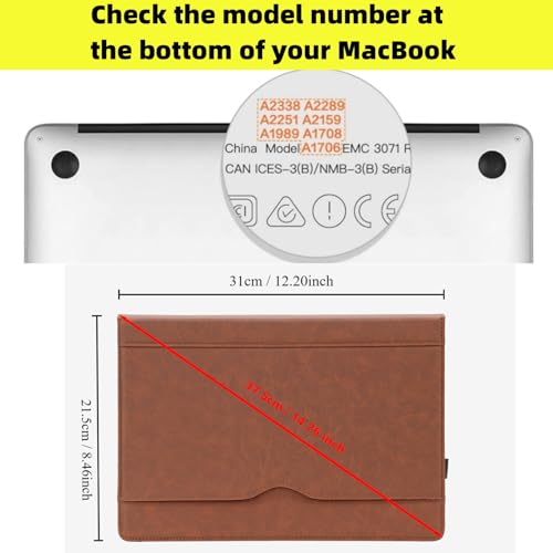 Coque MacBook Pro 13 Pouces étui protection M2 M1 A2338 A2289 marron