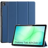 CoBak Hülle für Samsung Galaxy Tab A11 Plus + (2025)/ A9 Plus + (2023)-11 Zoll, Neues PU-Leder Dreifachklapp Ständer Schutzhülle mit Auto Schlaf/Wach Funktion (Dunkelblau)