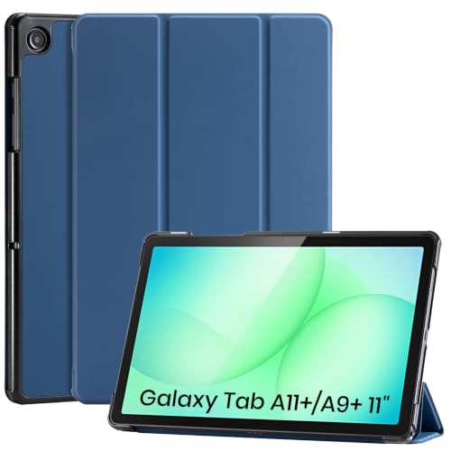 CoBak Coque Étui pour Samsung Galaxy Tab A11+ Plus 2025 (SM-X230/X236B) / A9+ 2023 (SM-X210/X215/X216/X218) 11 pouces, Étui en cuir PU à Trois Volets avec...
