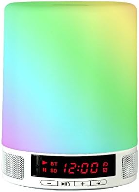 Yaufey Romantic LED Bluetooth Speaker, Portable Wireless Speakers with Bedroom Table Lamp, Touch-Sensitive Control Panel Support Alarm Clock, Hands-Free Speakerphone with Mic, TF Card