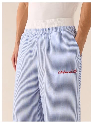 GORGLITTER Men's Striped Baggy Pants Wide Leg Flare Graphic Colorblock Track Trousers4