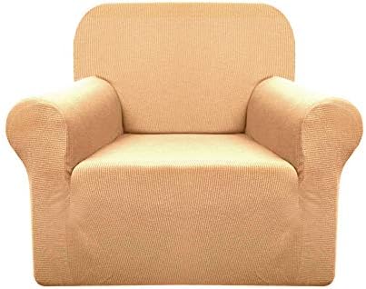 YUUHUM Stripes Sofa Covers, Super Stretch Couch Covers 3 Cushion Couch Sofa Slipcovers Pet Furniture Covers Dog Couch Protectors (Chair, Beige)