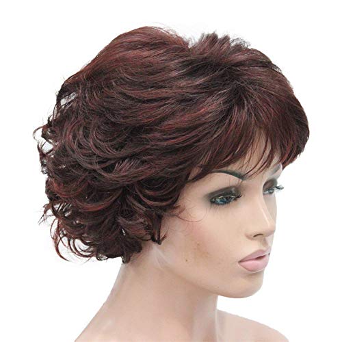Aimole Short Curly Synthetic Wigs Full Capless Hair Women's Thick Wig for Everyday (33H350) - Thumbnail 2