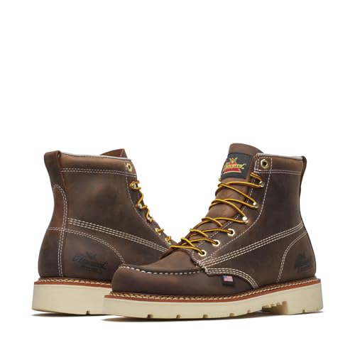 Thorogood American Heritage 6" Moc Toe Work Boots for Men - Full-Grain Leather, Slip and Oil-Resistant, EH Rated3