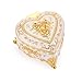 Hipiwe Vintage Metal Jewelry Box - Heart Shape Trinket Organizer Ring Box Case with Rose Pattern Jewelry Storage Box for Ring Earrings Necklace, Gift for Women
