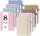 Pocket Small Notebook Journals, 8 Pack (8 Pastel Color) Mini Notebook 3.7x5.7 Journaling Notebooks for Women Men, A6 Hardcover Lined Note Pads with Pens for Work, Business, Travel Journal, Office Supplies