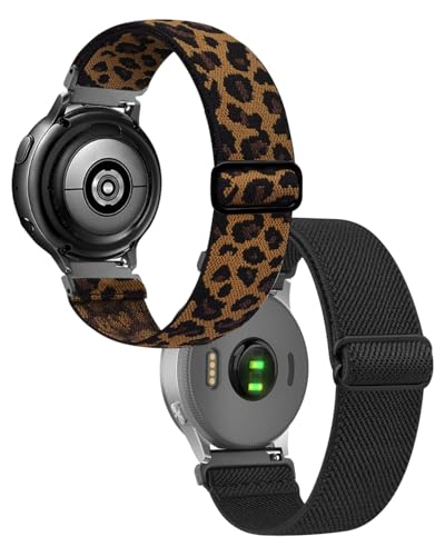 ZEXIJOW 2 Piezas Correas de Nylon 20 mm,Transpirables, Suaves y cómodasPulsera de repuesto de liberación rápida,Correa de nailon elástica ajustable de un solo bucle,Apta para Hombres y Mujeres