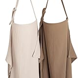 Konssy 2-Pack Muslin Nursing Cover Up for Breastfeeding Moms with Rigid Hoop, 100% Cotton, Lightweight & Breathable Breastfeeding Cover, Adjustable & Comfort