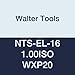 Walter Tools NTS-EL-16 1.00ISO WXP20 Carbide NTS Threading Inserts, External Thread, Full Profile, ISO Metric 60 Degree (Pack of 10)