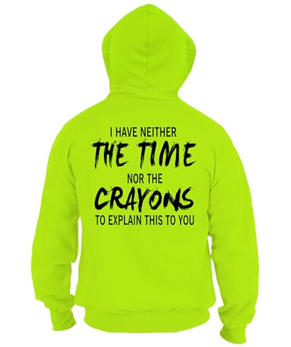 Armed American Supply Hi Vis, Hi Viz Crayons Cotton/Poly Blend Safety Hoodie for Work, Sweatshirt for Men, Safety Yellow