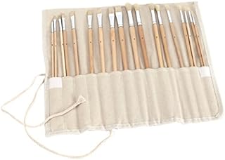 Exerz Artist Paint Brushes 18pcs with a Canvas Wrap - Oil, Acrylic, Body Painting - Professional Quality Durable Bristle Brushes