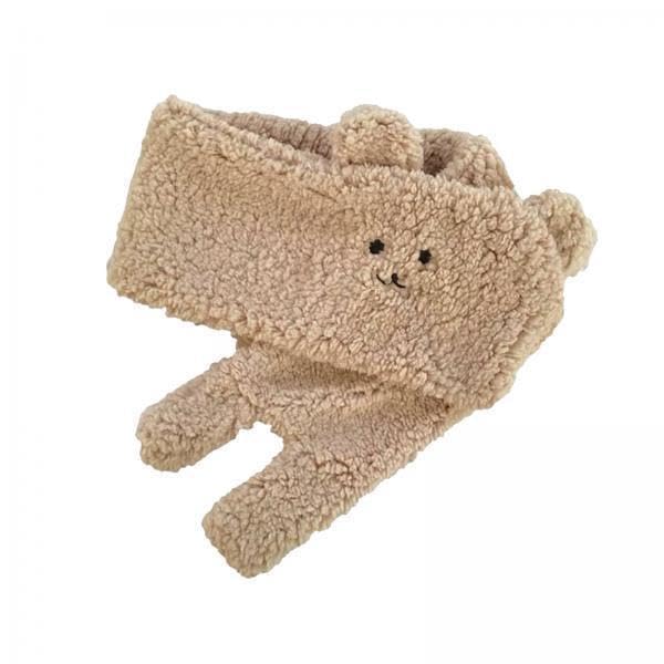 bnf 2xSoft Acrylic Scarf Winter Warm Bear Ear Keep Warm for Women Men Skiing Khaki-picture-36