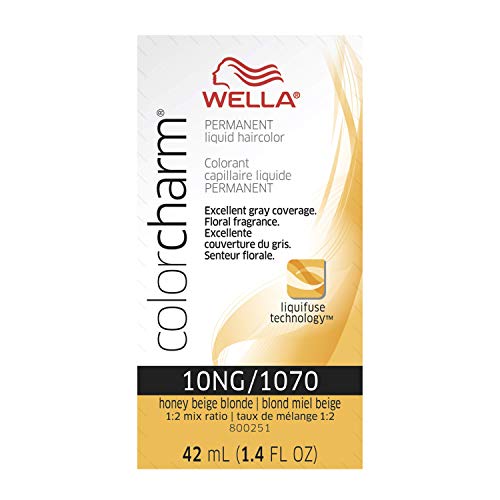 WELLA colorcharm Permanent Liquid Hair Color for Gray Coverage, 10NG Honey Blonde