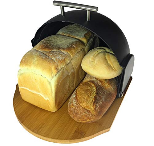 Solander Skelf Bread Box Modern | Bread Keeper Compact Rolltop Bread Bin