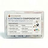 KITS4CREATORS Electronics Component Kit, 250+ Components, Resistors, LEDs, Capacitors, Diodes, Transistors