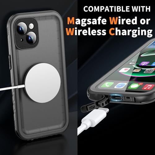 Cozycase for iPhone 15 Waterproof Shockproof Dustproof Case - Heavy Duty/360 Full Body/Military Grade/Protective/Rugged 【8FT Drop Proof】 Built in Screen/Camera Protector with Lanyard Black by Cozycase - Image 8