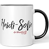 JUNIWORDS Tasse, Heidi-Sofie, die Wundervolle, Schwarz (5242251)