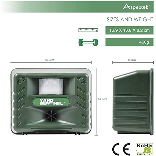 image for Aspectek Yard Sentinel, Outdoor Electronic Pest Animal Ultrasonic Repe