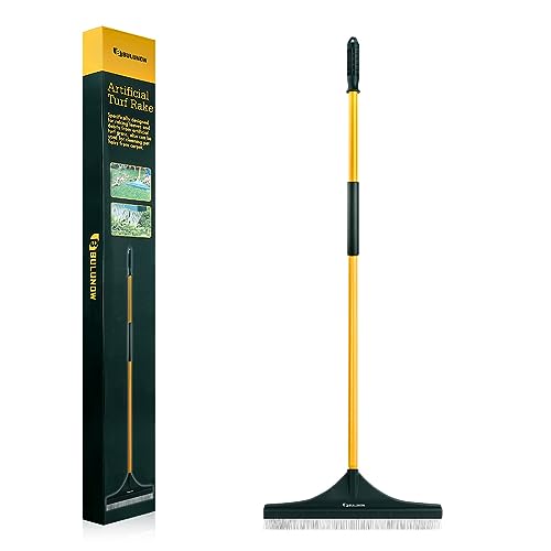 Bulunow Artificial Turf Rake 55 Long Whole-Piece Pole No Broke Design - Garden Hand Broom Rake for Easy Quick Remove Leaves Debris Shrubs Pet Hairs.. from Turf Lawn Synthetic Grass Carpet