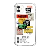 Teapkoyoo Label Stickers Design Phone Case Compatible with iPhone 11, Clear Label Collage Case Cover fit for Men Girls and Women,Unique Soft TPU Bumper Cover for iPhone 11