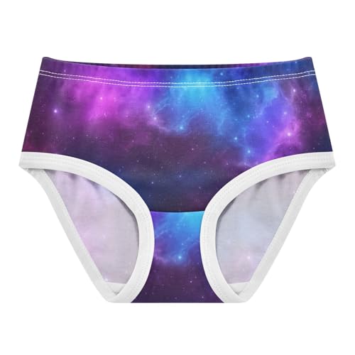 Stylish Toddler Underwear Custom 2t Cotton Little Girl Panties Galaxy Space Nebula Blue Purple Underpants Briefs