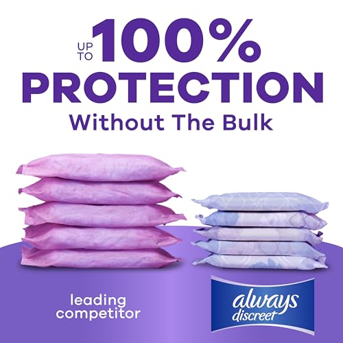 Image of Always Discreet Incontinence Panty Liners for Bladder Leaks, Size 2, Very Light Absorbency, Long Length, 44 CT