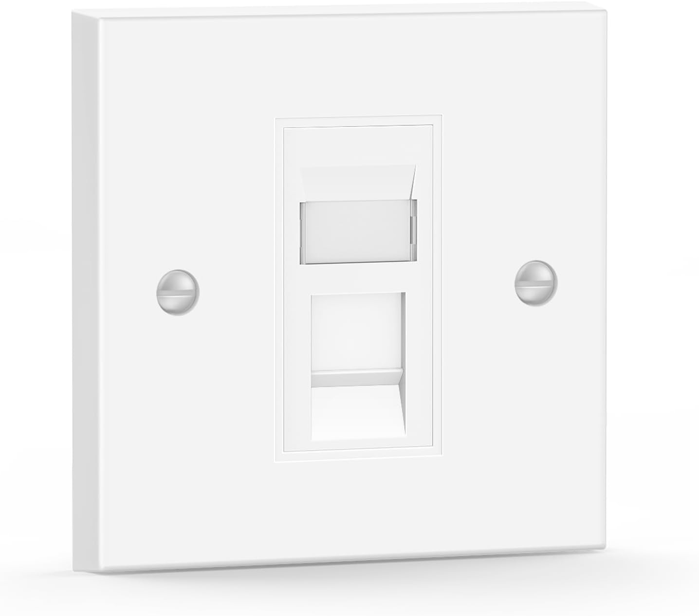 VCELINK RJ45 Socket Cat6 Ethernet Wall Socket with Keystone Jack, Cat6 Wall Plate Single Port Faceplate Flat Data Socket for CAT6/CAT5E/CAT5 Network Cables
