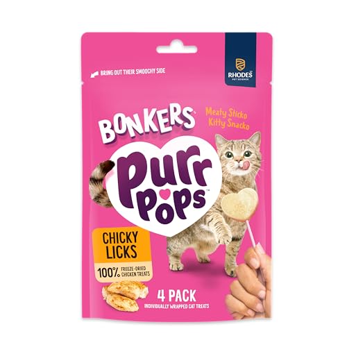 Bonkers Purrpops Chicky Licks Freeze Dried Treats 4 x 5.6g