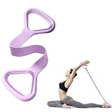 Banda de resistencia, figura 8, bandas de resistencia para fitness, bandas de entrenamiento para mujeres con asas, bandas elásticas para terapia física, yoga, pilates, color morado