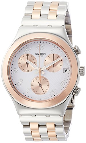 Preisvergleich Produktbild Swatch Damen Chronograph Quarz Uhr mit Edelstahl Armband YCS595G