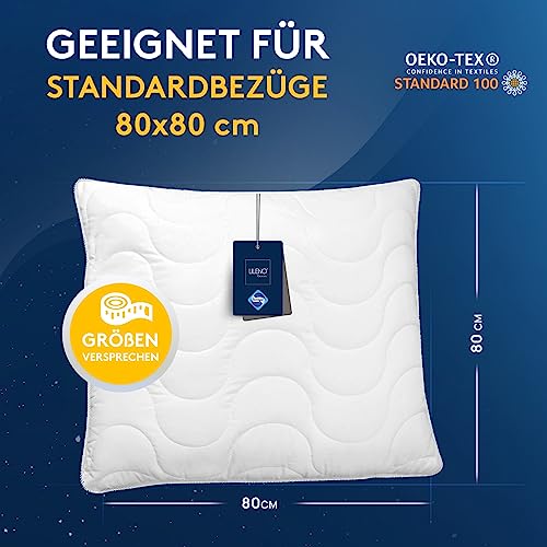 Allergiker Kopfkissen LILENO HOME 80×80 cm im 2er Set