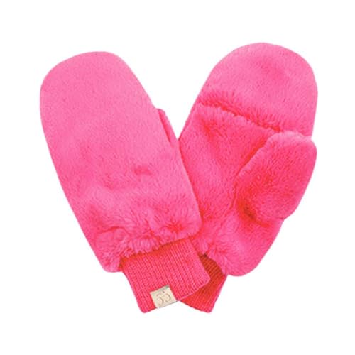 Image of C.C Kids Faux Fur Sherpa Lined Convertible Mittens