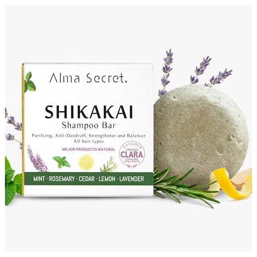 Alma Secret Champú Sólido Shikakai anticaída, anticaspa y control grasa. Para todo tipo de cabellos. Cosmética Natural - 85 gr.