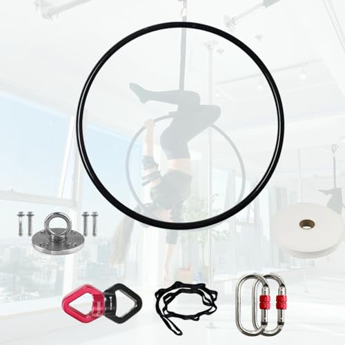 Cerceau aérien Lyra noir 85 cm avec matériel de montage complet pour entraînement à domicile