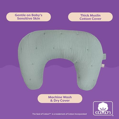 Image of Boppy Nursing Pillow, Cotton Muslin Ergonomic Breastfeeding Support Pillow