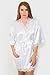Womens Bridal White Satin Robe with 'Bride' Print on Back for weddings (Medium)