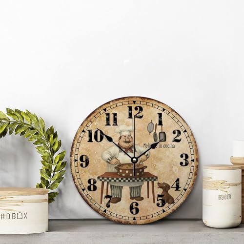 Reloj de pared redondo de madera silencioso 10 pulg miniatura 4