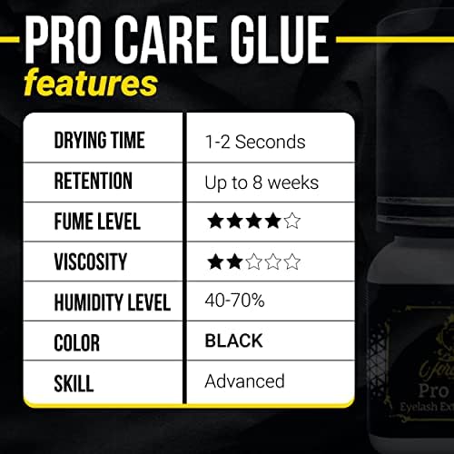 Pro Care Extra Strong Eyelash Extension Glue 5 ml Forabeli | 1-2 Sec Drying time | Retention 8 weeks | Professional Use | Individual Semi Permanent eye lash extensions supplies | Black Adhesive