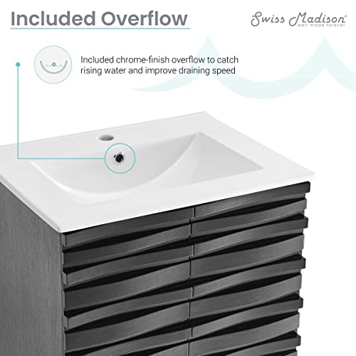 Image of Swiss Madison Cascade 24 inch Bathroom Vanity in Black