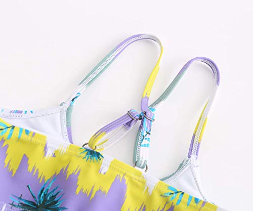 Image of Girls Two Piece Bikini Swimsuits Striped Ruffle Swimwear Falbala Bathing Suit Set